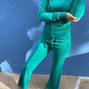 Vintage Juicy Couture Velour Track Suit Green